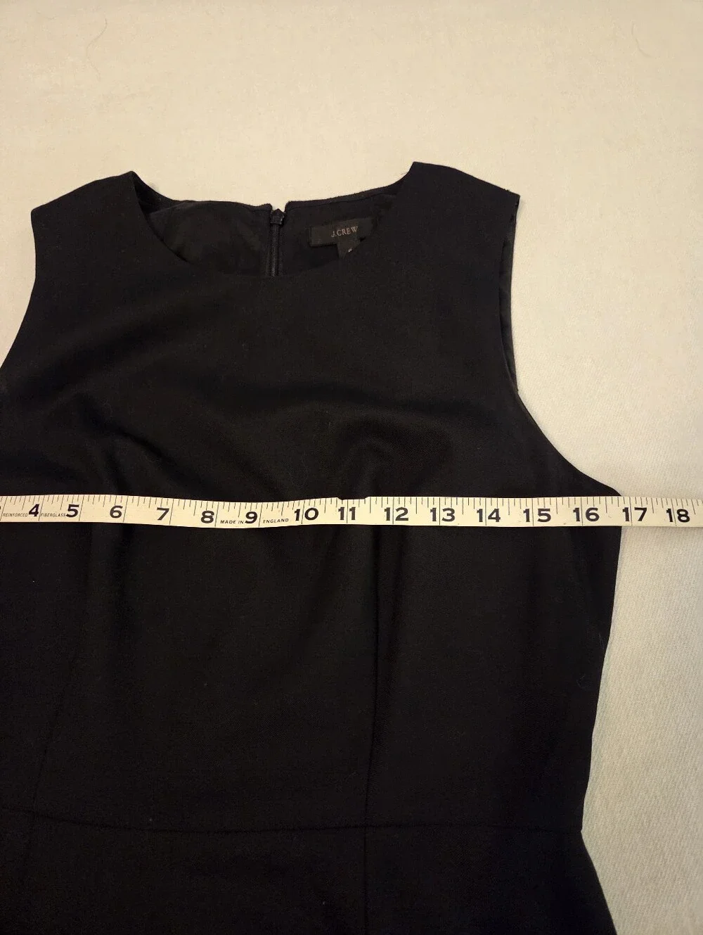 J.CREW Black 100% Wool Sleeveless Tiered Ruffle Cocktail LBD Sheath Midi Dress